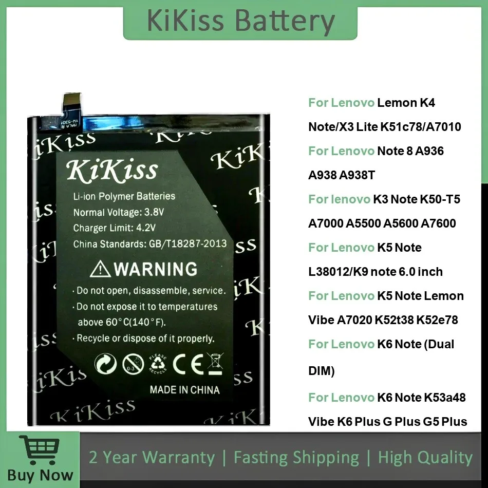 Аккумулятор для Lenovo K3 K5 K6 Lemon Note Dual K50-T5 K53a48 L38012k9 6.0 8 Lite Plus BL261 BL287 BL243 4200-7300Mah
Аккумулятор для Lenovo K3 K5 K6 Lemon Note Dual K50-T5 K53a48 L38012k9 6.0 8 Lite Plus BL261 BL287 BL243 4200-7300Mah