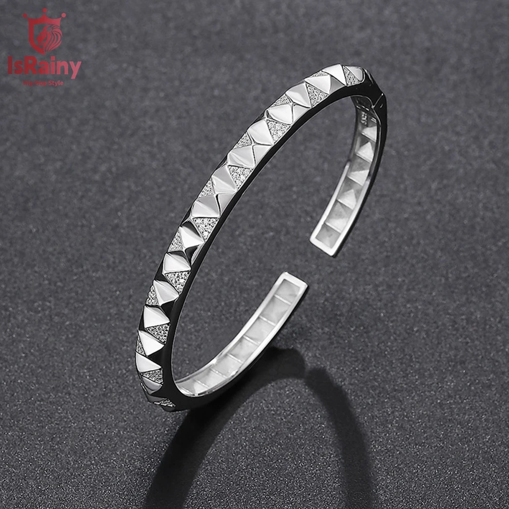 IsRainy Hip Hop Rock 925 Sterling Silver VVS1 D Real Moissanite Fashion Bracelets Personality Men Women Bangle Fine Jewelry Gift
IsRainy Hip Hop Rock 925 Sterling Silver VVS1 D Real Moissanite Fashion Bracelets Personality Men Women Bangle Fine Jewelry Gift