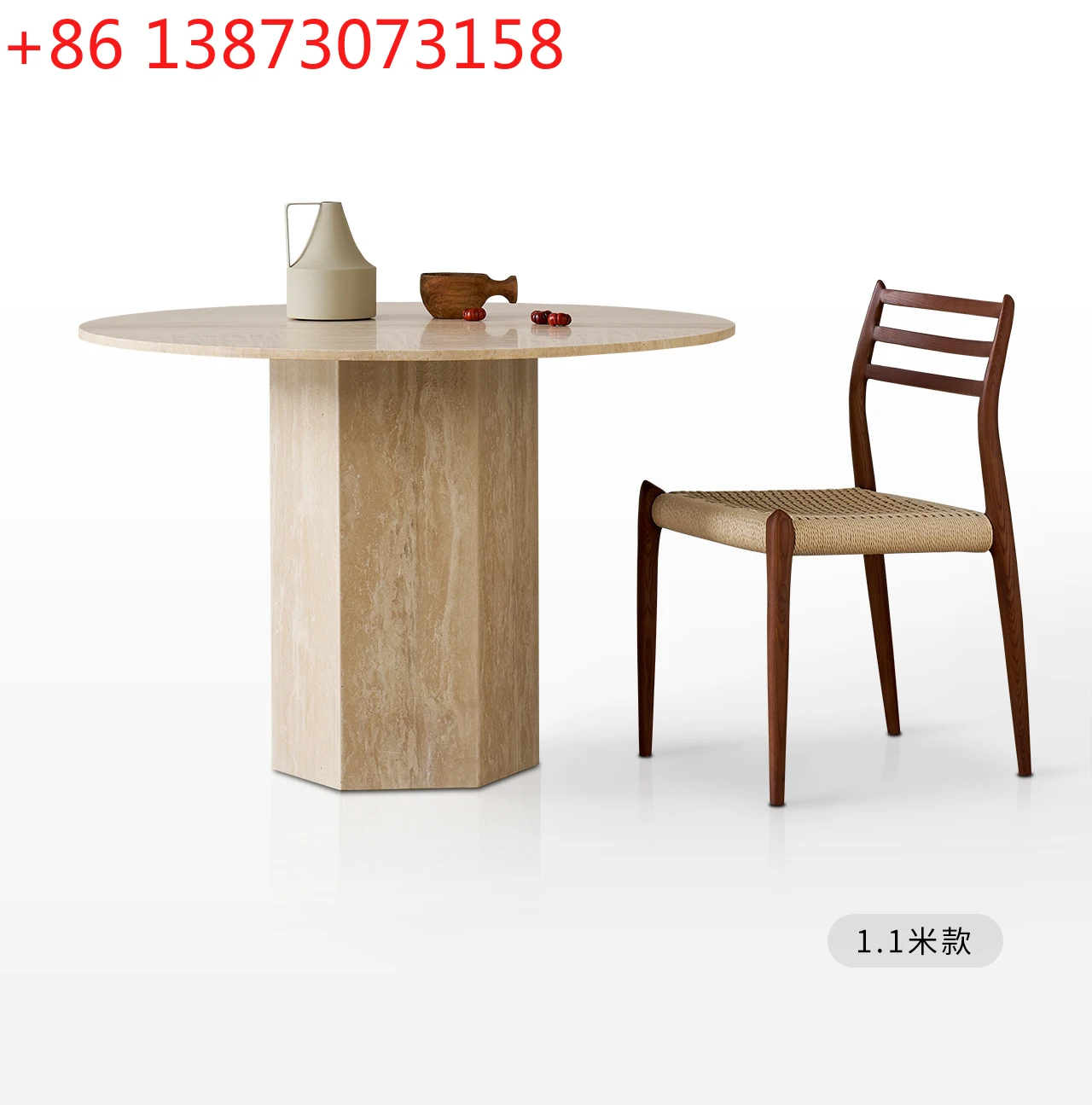 French natural travertine dining table wabi-sabi marble modern high-end round dining table
French natural travertine dining table wabi-sabi marble modern high-end round dining table