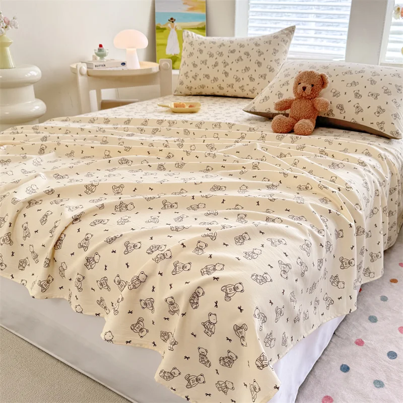 1pc Cartoon Style Flat Bed Sheets Single/Queen/King Size Bed Cover for Double Bed Bear Printed Bed Sheets Top Sheets Set
1pc Cartoon Style Flat Bed Sheets Single/Queen/King Size Bed Cover for Double Bed Bear Printed Bed Sheets Top Sheets Set
