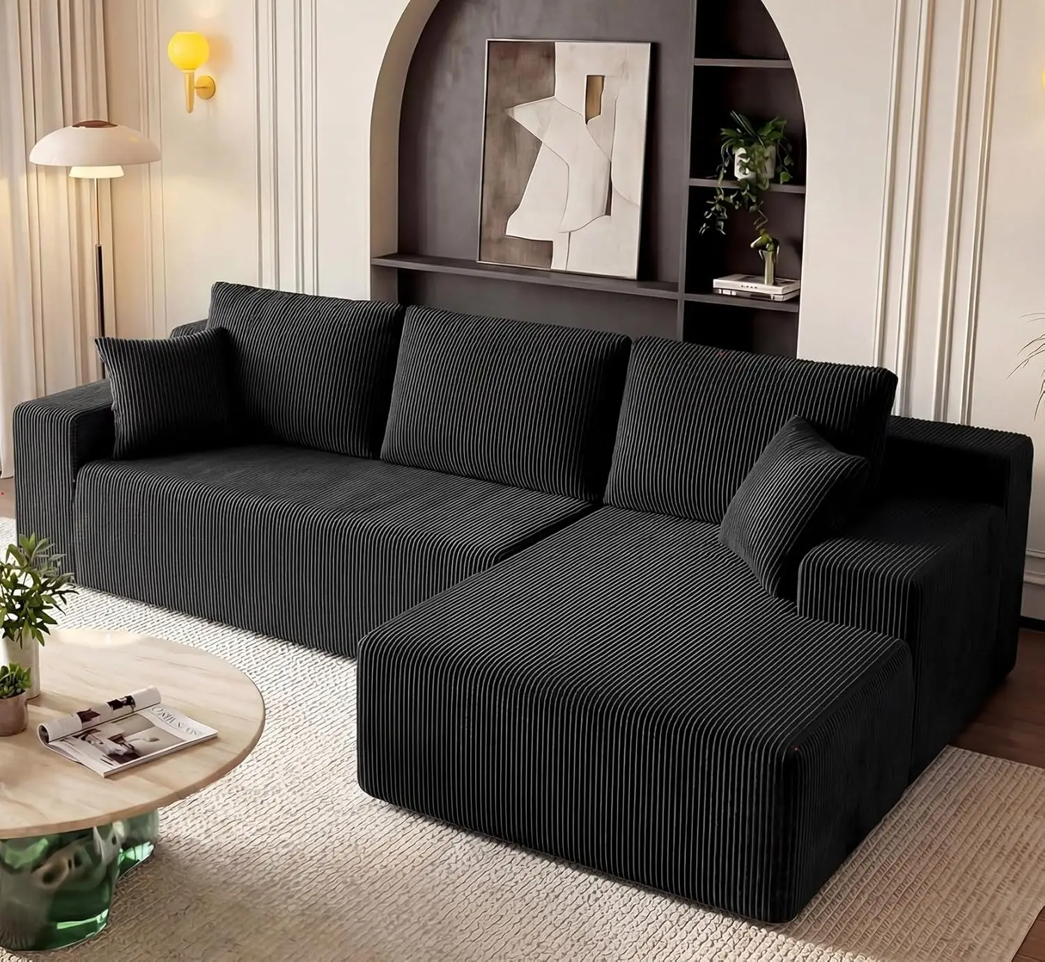 Cloud Sectional Boneless Couches for Living Room, Modular L Shaped Couch with Deep Seat Oversized Right Facing Chaise, Memory Fo
Cloud Sectional Boneless Couches for Living Room, Modular L Shaped Couch with Deep Seat Oversized Right Facing Chaise, Memory Fo