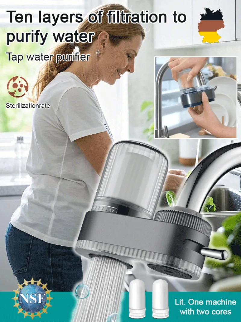 Кухонный кран, очиститель воды, моющийся керамический фильтрующий картридж, предварительный фильтр, 7-слойный высокоэффективный фильтрующий очиститель воды
Кухонный кран, очиститель воды, моющийся керамический фильтрующий картридж, предварительный фильтр, 7-слойный высокоэффективный фильтрующий очиститель воды