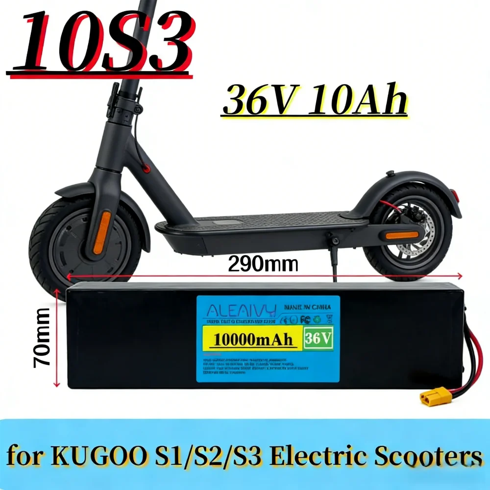 High Power 10S3P 36V 10Ah Lithium-ion Battery 500W for Kugoo S1/S2/S3 Scooter,Built-in BMS Protection Rechargeable Battery Pack
High Power 10S3P 36V 10Ah Lithium-ion Battery 500W for Kugoo S1/S2/S3 Scooter,Built-in BMS Protection Rechargeable Battery Pack