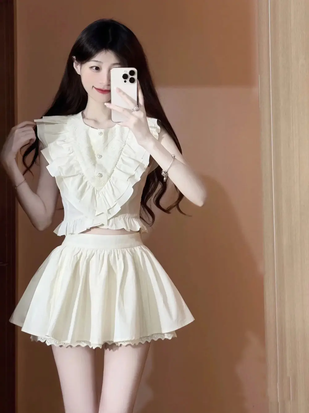2024 Summer New Women Two Piece Skirt Sets Hot Sweet Girls O Neck Flying Sleeve Vest Tops + High Waist A Line Mini Skirt Outfits
2024 Summer New Women Two Piece Skirt Sets Hot Sweet Girls O Neck Flying Sleeve Vest Tops + High Waist A Line Mini Skirt Outfits
