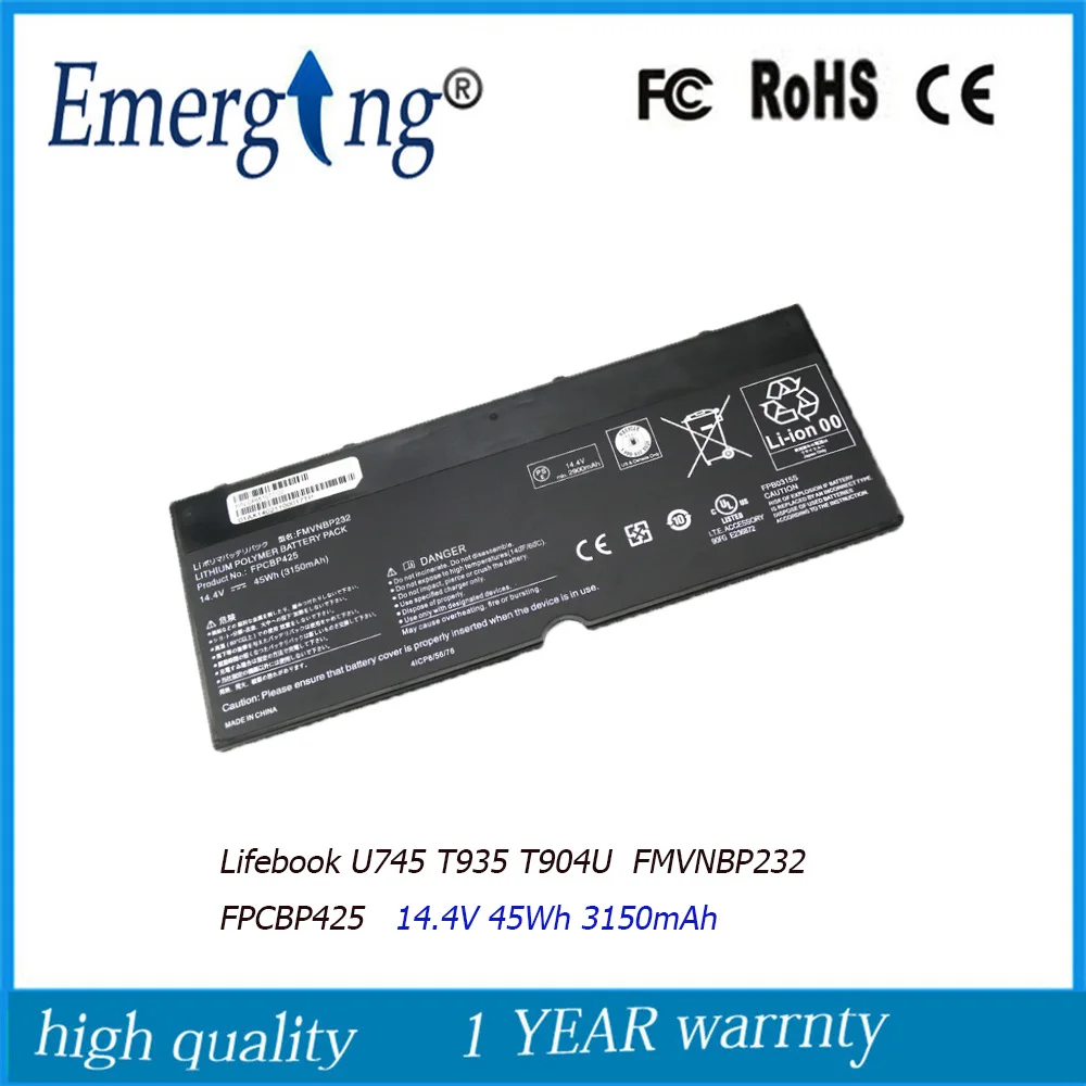 Аккумулятор для ноутбука FUJITSU Lifebook U745 T935 T904U FMVNBP232 BP425, 14,4 В, 45 Вт/ч, 3150 мАч
Аккумулятор для ноутбука FUJITSU Lifebook U745 T935 T904U FMVNBP232 BP425, 14,4 В, 45 Вт/ч, 3150 мАч
