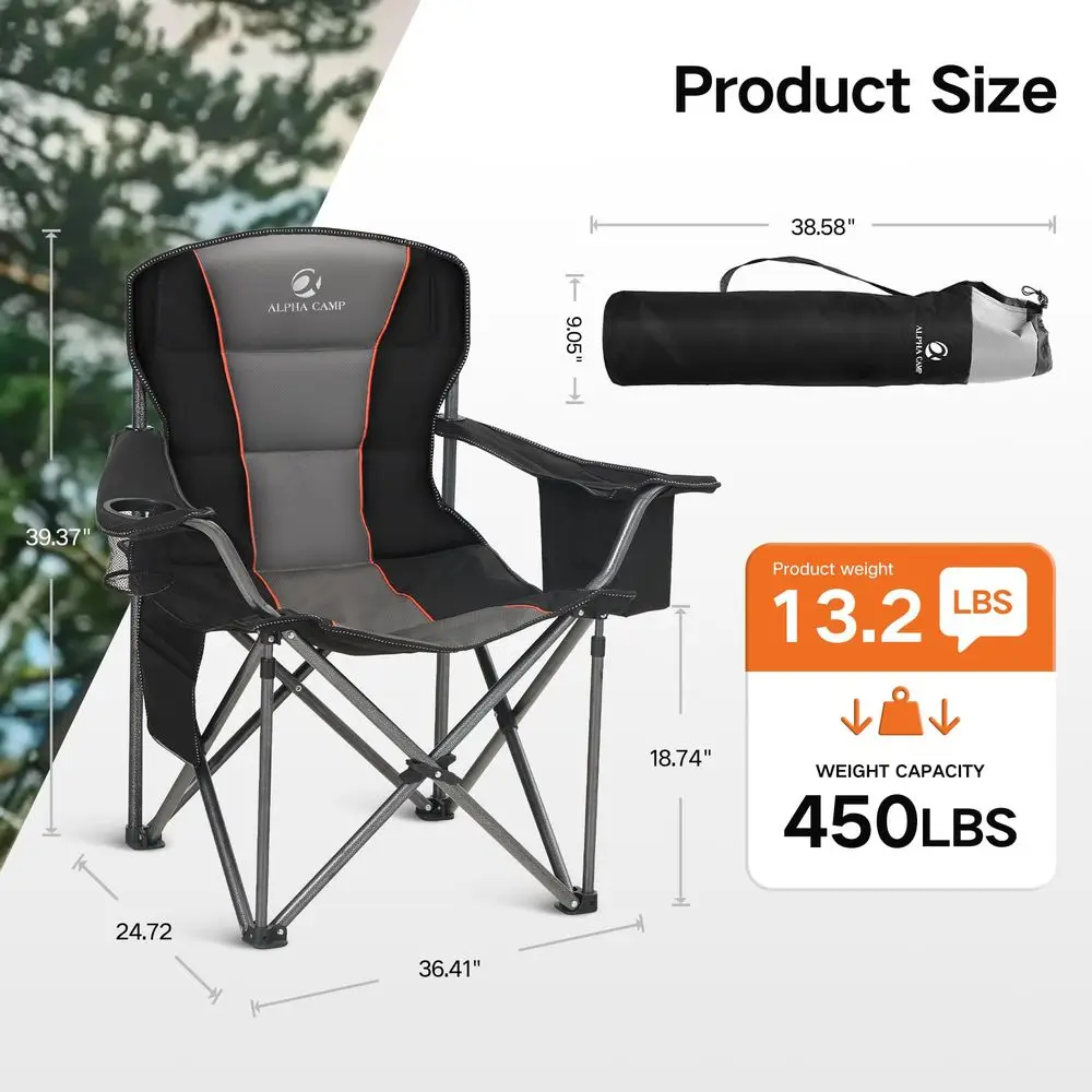 Oversized Folding Camping Chair, Heavy Duty Portable Lawn Chairs with Cooler Bag, Side Pocket amp Cup Holder, Folding Chairs fo
Oversized Folding Camping Chair, Heavy Duty Portable Lawn Chairs with Cooler Bag, Side Pocket amp Cup Holder, Folding Chairs fo