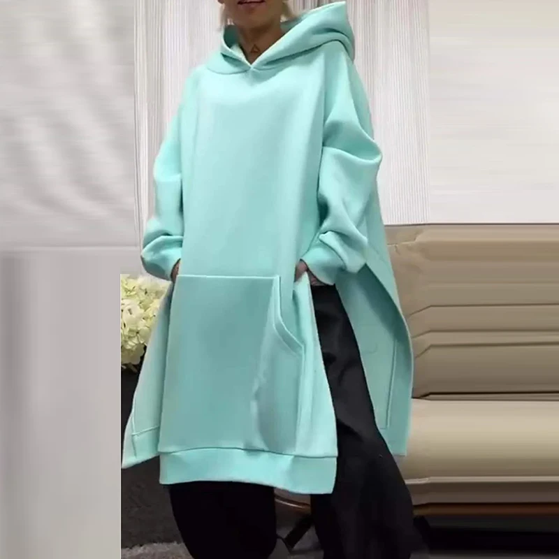 Autumn Fashion Side Split Hooded Sweatshirt Winter Women Casual Loose Solid Pullover Top 2024 Elegant Hip Hop Oversized Hoodies
Autumn Fashion Side Split Hooded Sweatshirt Winter Women Casual Loose Solid Pullover Top 2024 Elegant Hip Hop Oversized Hoodies