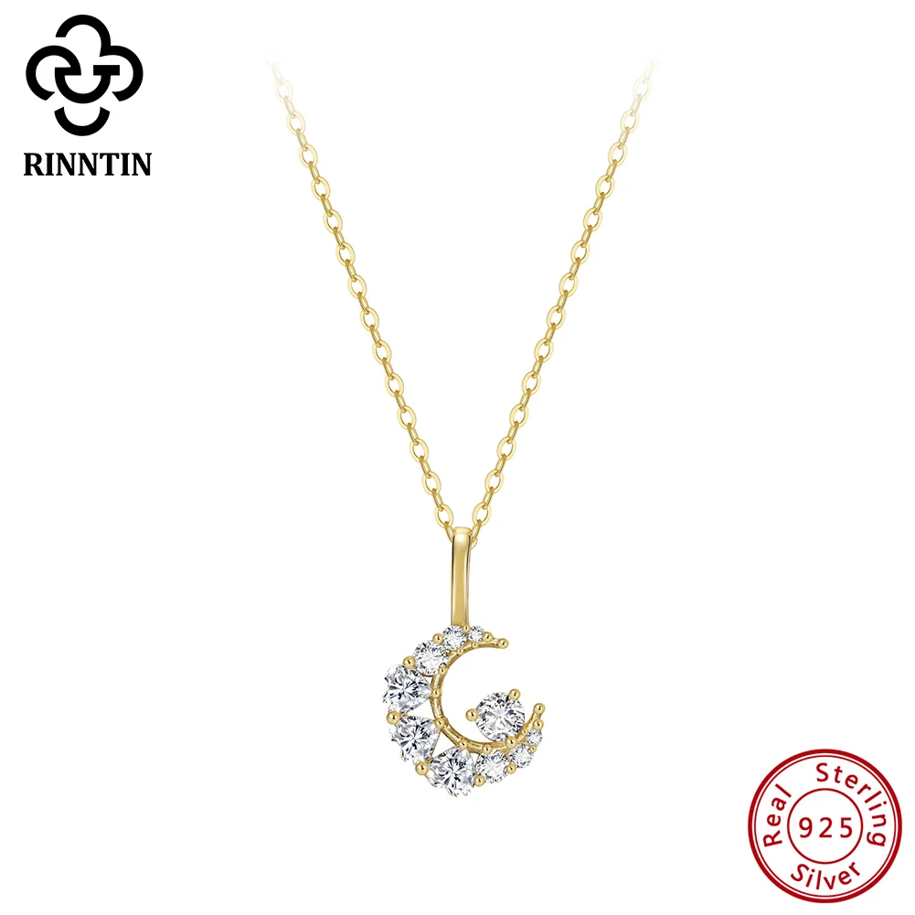 Rinntin New 925 Sterling Silver Moon Sparkling CZ Pendant Necklace Zircon Delicate Luxury Banquet Jewelry Accessories 45cm SN355
Rinntin New 925 Sterling Silver Moon Sparkling CZ Pendant Necklace Zircon Delicate Luxury Banquet Jewelry Accessories 45cm SN355