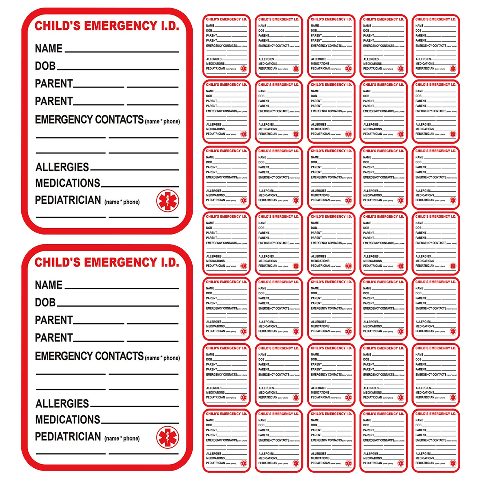 50pcs Car Seat Emergency Info Sticker - Medical Information Label - Remarkable Emergency Sticker Adhesive Tag 3.97 X 2.99 inch
50pcs Car Seat Emergency Info Sticker - Medical Information Label - Remarkable Emergency Sticker Adhesive Tag 3.97 X 2.99 inch