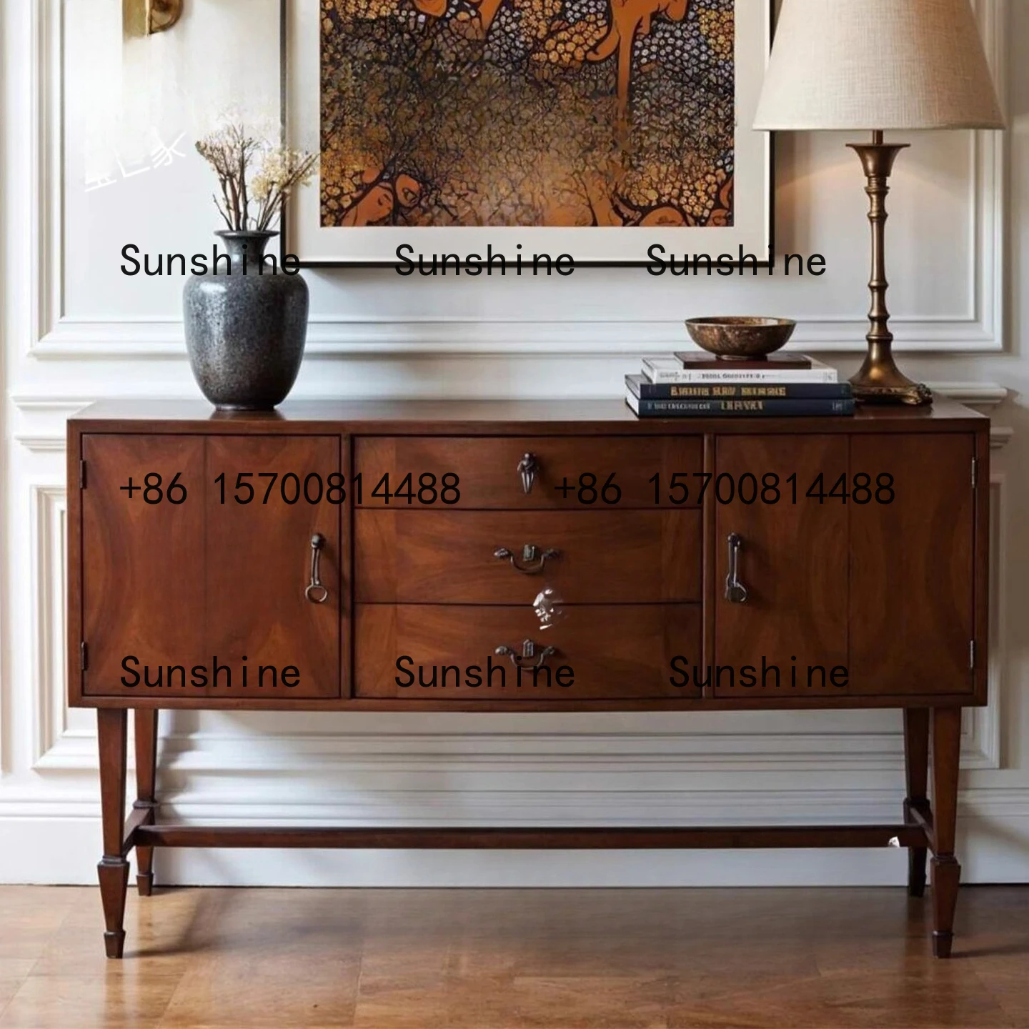 American retro solid wood porch cabinet, walnut storage, chest of drawers
American retro solid wood porch cabinet, walnut storage, chest of drawers