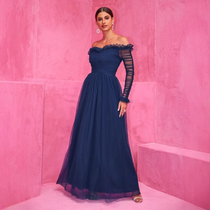 Elegant patchwork chiffon dresses, one shoulder lace dresses, evening gowns, women's dresses
Elegant patchwork chiffon dresses, one shoulder lace dresses, evening gowns, women's dresses