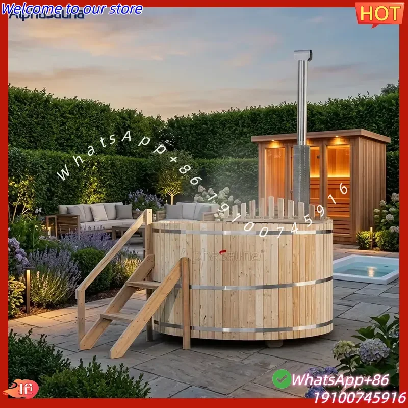 2026Hot Outdoor Wood-fired Heated Bathtub Round Wooden Spa Massage Bathtub with Built-in Heater and Steps Factory Direct
2026Hot Outdoor Wood-fired Heated Bathtub Round Wooden Spa Massage Bathtub with Built-in Heater and Steps Factory Direct