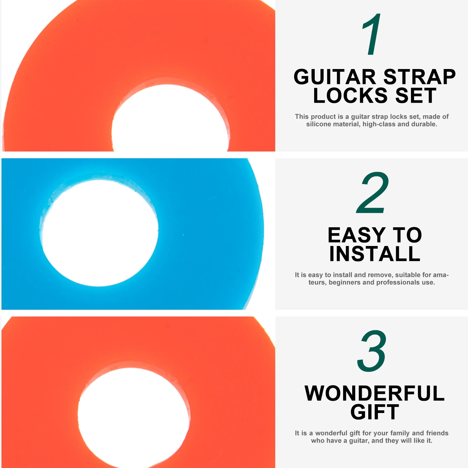 16 Pcs Guitar Strap Lock Non-skid Bass Belt Locks Anti-skid Button Parts Ukulele Protector
16 Pcs Guitar Strap Lock Non-skid Bass Belt Locks Anti-skid Button Parts Ukulele Protector