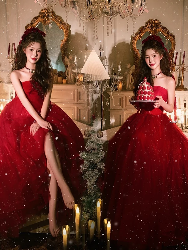 Red Bustier Puffy Skirt Women's Christmas Atmosphere Sweet Teenage Birthday Party Photography Clothing New Arrival Spring 2026
Red Bustier Puffy Skirt Women's Christmas Atmosphere Sweet Teenage Birthday Party Photography Clothing New Arrival Spring 2026