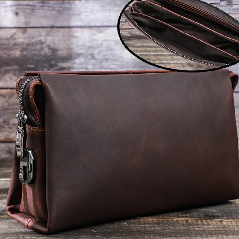 Fashionable British Style Top Layer Cowhide Casual Genuine Leather Handbag Crazy Horse Cowhide Men's Storage Large Capacity Bags
Fashionable British Style Top Layer Cowhide Casual Genuine Leather Handbag Crazy Horse Cowhide Men's Storage Large Capacity Bags