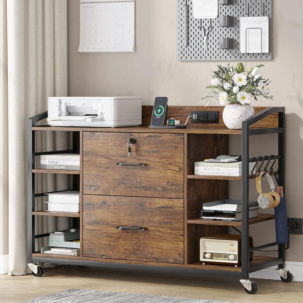 44" File Cabinet, Filing Cabinet fits Legal/Letter Size, 2 Drawer File Cabinets for Home Office with Lock, 6 Storage Shelves
44" File Cabinet, Filing Cabinet fits Legal/Letter Size, 2 Drawer File Cabinets for Home Office with Lock, 6 Storage Shelves
