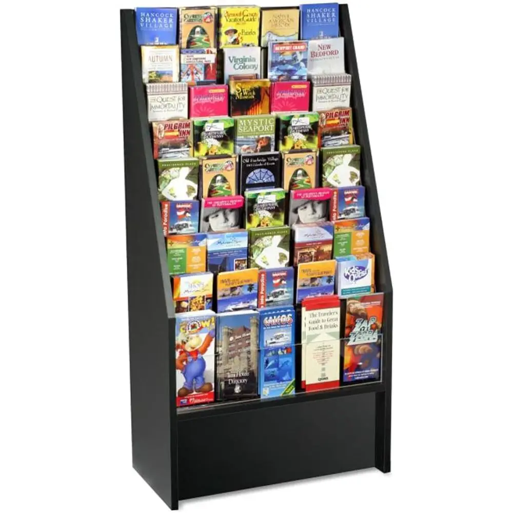 Literature Rack, Brochure Holder, Coupon Stand, Greeting Card Display, 9-Tier Travel Information Kiosk, Easy Assembly, Black
Literature Rack, Brochure Holder, Coupon Stand, Greeting Card Display, 9-Tier Travel Information Kiosk, Easy Assembly, Black