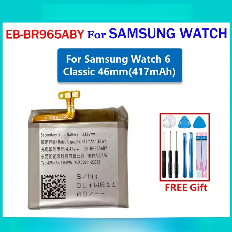 EB-BR965ABY For Samsung Galaxy Watch 6 Classic 46MM SM-R965 R965 417mAh Replacement Batteria
EB-BR965ABY For Samsung Galaxy Watch 6 Classic 46MM SM-R965 R965 417mAh Replacement Batteria