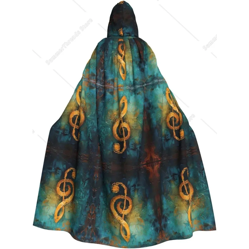 Music Symbol Print Cosplay Adult Halloween Witch Hooded Cloak Cape Unisex Costume For Horror Parties Masquerade 
Music Symbol Print Cosplay Adult Halloween Witch Hooded Cloak Cape Unisex Costume For Horror Parties Masquerade