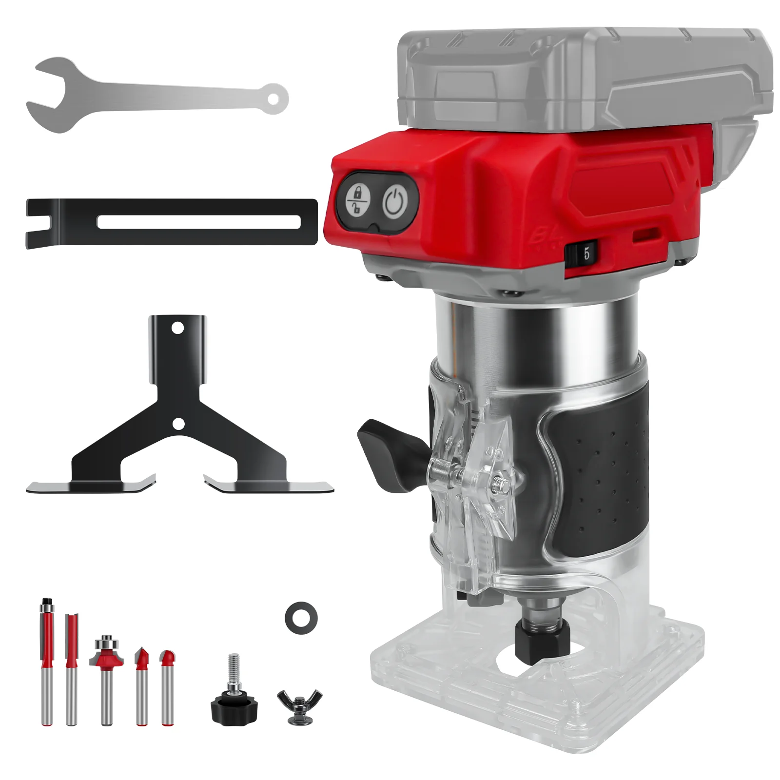 Brushless Electric Handheld Trimmer 800W 3000RPM-30000RPM Cordless Woodworking Machine Carpentry Tool For Milwaukee 18V Battery
Brushless Electric Handheld Trimmer 800W 3000RPM-30000RPM Cordless Woodworking Machine Carpentry Tool For Milwaukee 18V Battery