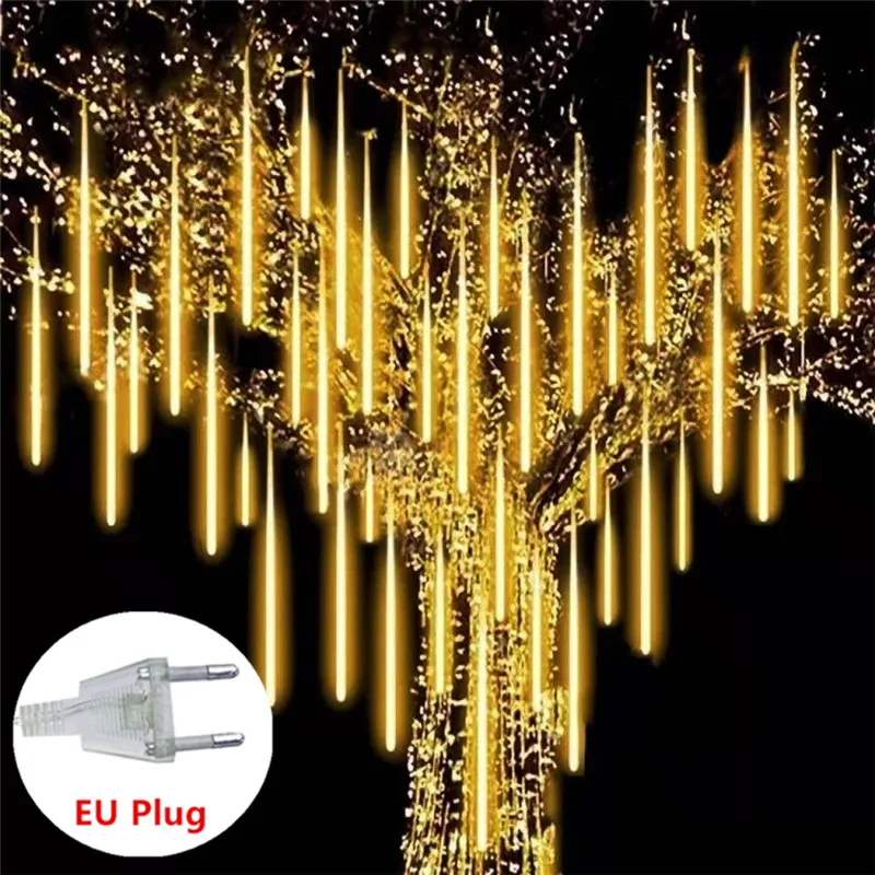 8 Tube EU Plug LED Meteor Shower Light Fairy String Holiday Lighting 30/50cm For Christmas Garden Decoration Light Tree Decor
8 Tube EU Plug LED Meteor Shower Light Fairy String Holiday Lighting 30/50cm For Christmas Garden Decoration Light Tree Decor