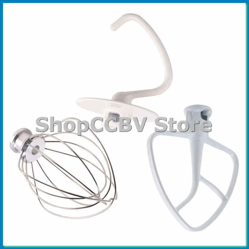 Mixer Kit for KSM150 Includes Dough Hook Wire Whip and Coated Flat Beater, 3 Pieces Stand Mixers Repair Set Compatible-A50M
Mixer Kit for KSM150 Includes Dough Hook Wire Whip and Coated Flat Beater, 3 Pieces Stand Mixers Repair Set Compatible-A50M