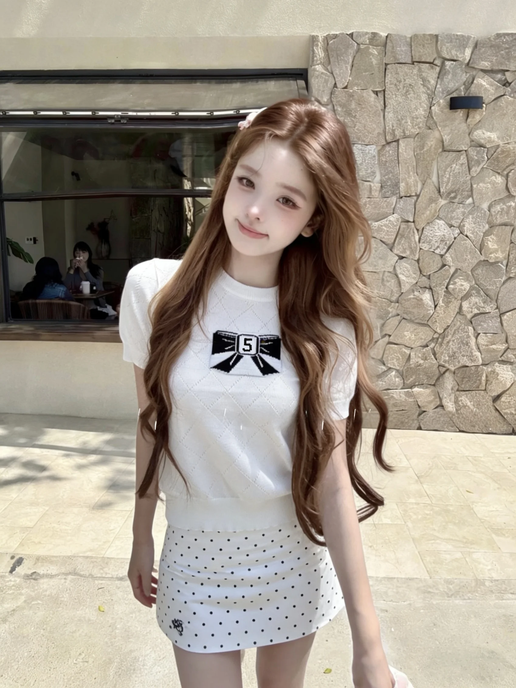 Elegant Short Sleeve T-Shirt Women's Knot Embroidery Hollow out Diamond Pattern High Needle Count Cotton Blend Top
Elegant Short Sleeve T-Shirt Women's Knot Embroidery Hollow out Diamond Pattern High Needle Count Cotton Blend Top