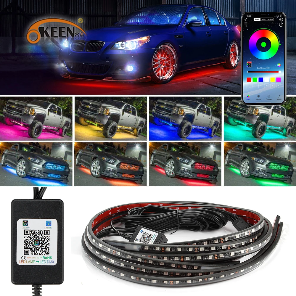 Автомобильная подсветка OKEEN 4 в 1, универсальное RGB Освещение для Toyota, Honda, BMW, декоративная лампа для шасси, автомобильный аксессуар, светодиодное неоновое освещение
Автомобильная подсветка OKEEN 4 в 1, универсальное RGB Освещение для Toyota, Honda, BMW, декоративная лампа для шасси, автомобильный аксессуар, светодиодное неоновое освещение