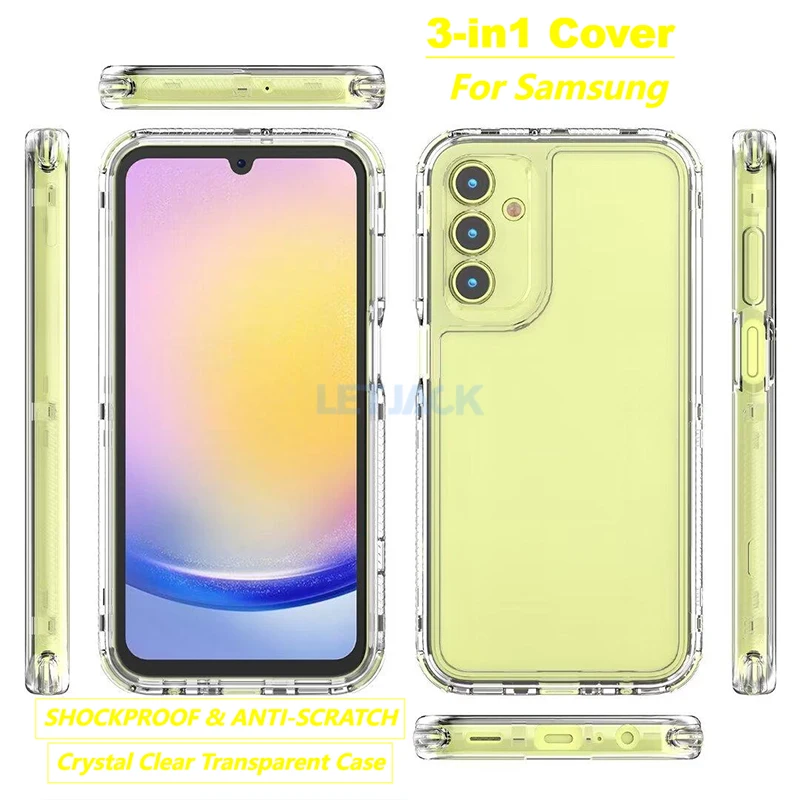 Transparent Case for Samsung Galaxy A15 A25 A35 A55 A54 A34 A24 A14 A04 A04S A05 A05S A06 A16 PC+Acrylic Bumper Shockproof Cover
Transparent Case for Samsung Galaxy A15 A25 A35 A55 A54 A34 A24 A14 A04 A04S A05 A05S A06 A16 PC+Acrylic Bumper Shockproof Cover
