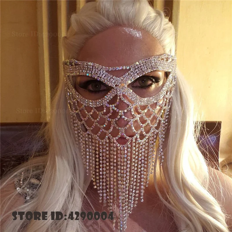 Fashion Makeup Dance Tassel Mask Studded Rhinestone Face Mask Belly Dance Mask Veil Halloween Jewelry Accessories Cosplay Prop
Fashion Makeup Dance Tassel Mask Studded Rhinestone Face Mask Belly Dance Mask Veil Halloween Jewelry Accessories Cosplay Prop
