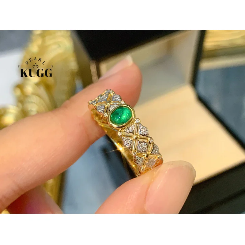 KUGG 100% 18K Yellow Gold Rings Vintage Palace Style Shiny Diamond Natural Emerald Ring for Women Anniversary Gift Fine Jewelry
KUGG 100% 18K Yellow Gold Rings Vintage Palace Style Shiny Diamond Natural Emerald Ring for Women Anniversary Gift Fine Jewelry