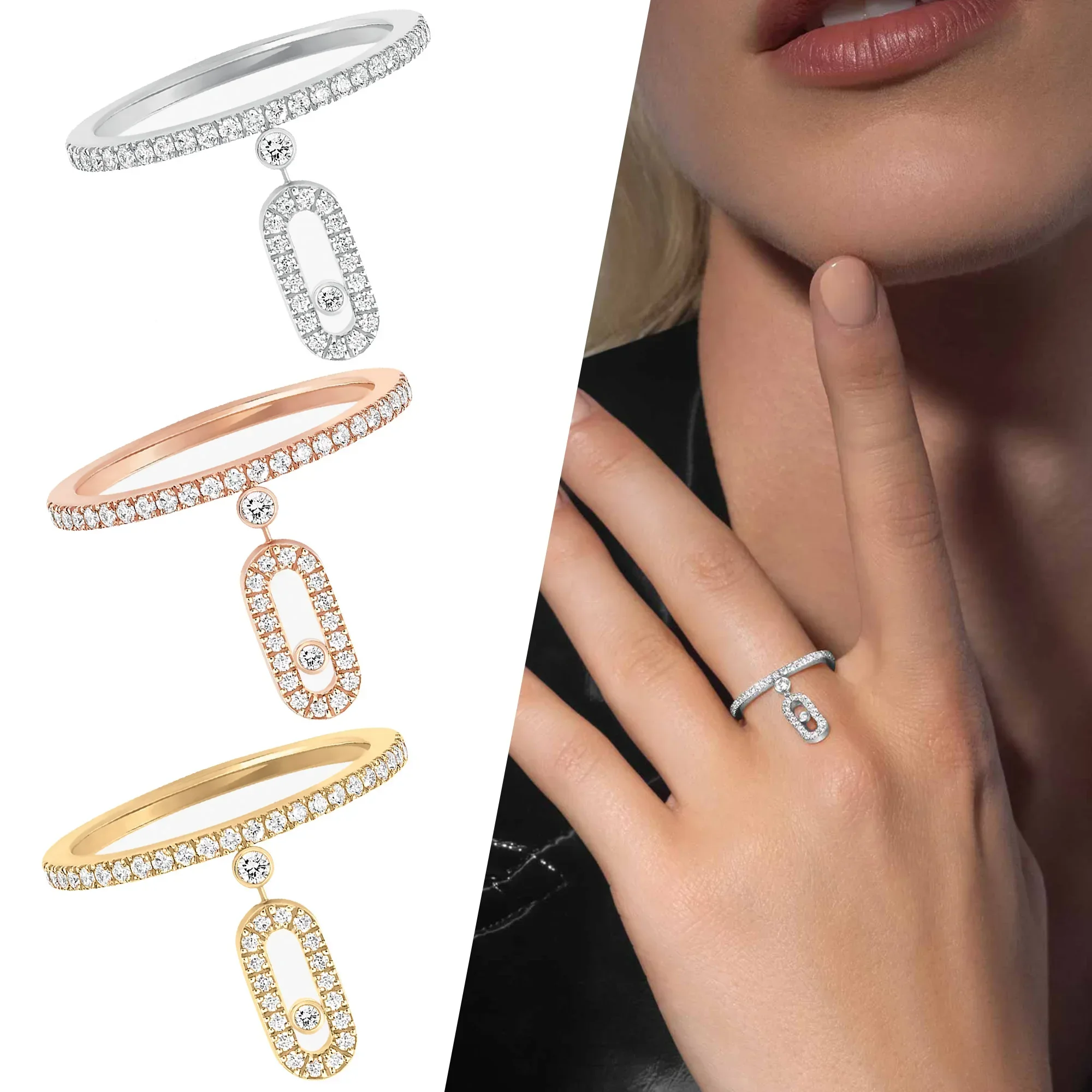GM 2025 New Sterling Silver s925MOVE UNO Luxury Brand Exquisite Luxury French Personalized Diamond Pendant Ring
GM 2025 New Sterling Silver s925MOVE UNO Luxury Brand Exquisite Luxury French Personalized Diamond Pendant Ring