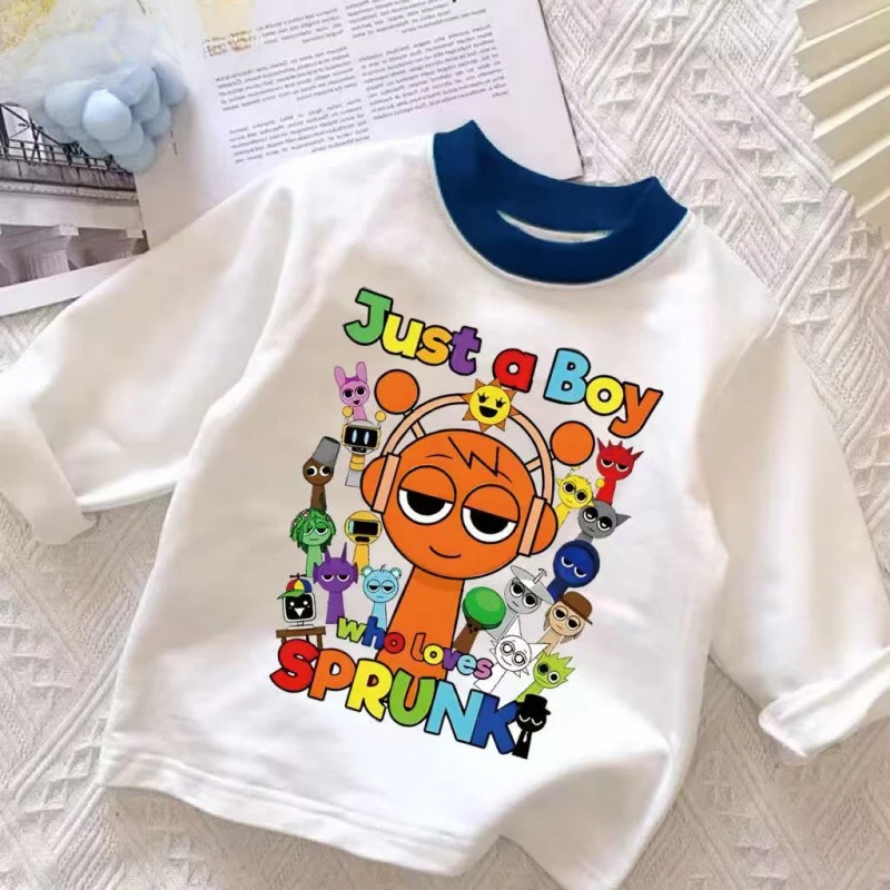 Футболка с длинными рукавами с героями мультфильмов Sprunki Incredibox, детские повседневные хлопковые топы в стиле аниме для девочек и мальчиков на весну и осень, пуловер, одежда в подарок
Футболка с длинными рукавами с героями мультфильмов Sprunki Incredibox, детские повседневные хлопковые топы в стиле аниме для девочек и мальчиков на весну и осень, пуловер, одежда в подарок