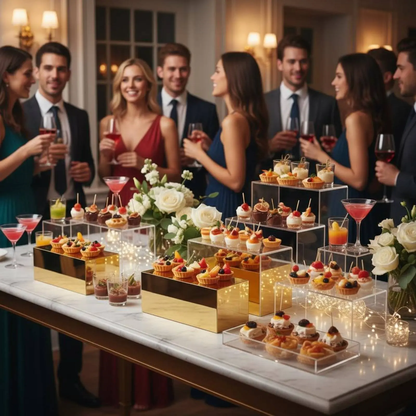 3 Pieces Gold Acrylic Display Riser Set Nestable Design Buffet Food Display Stand Buffet Food Riser Long-Lasting & Sturdy
3 Pieces Gold Acrylic Display Riser Set Nestable Design Buffet Food Display Stand Buffet Food Riser Long-Lasting & Sturdy