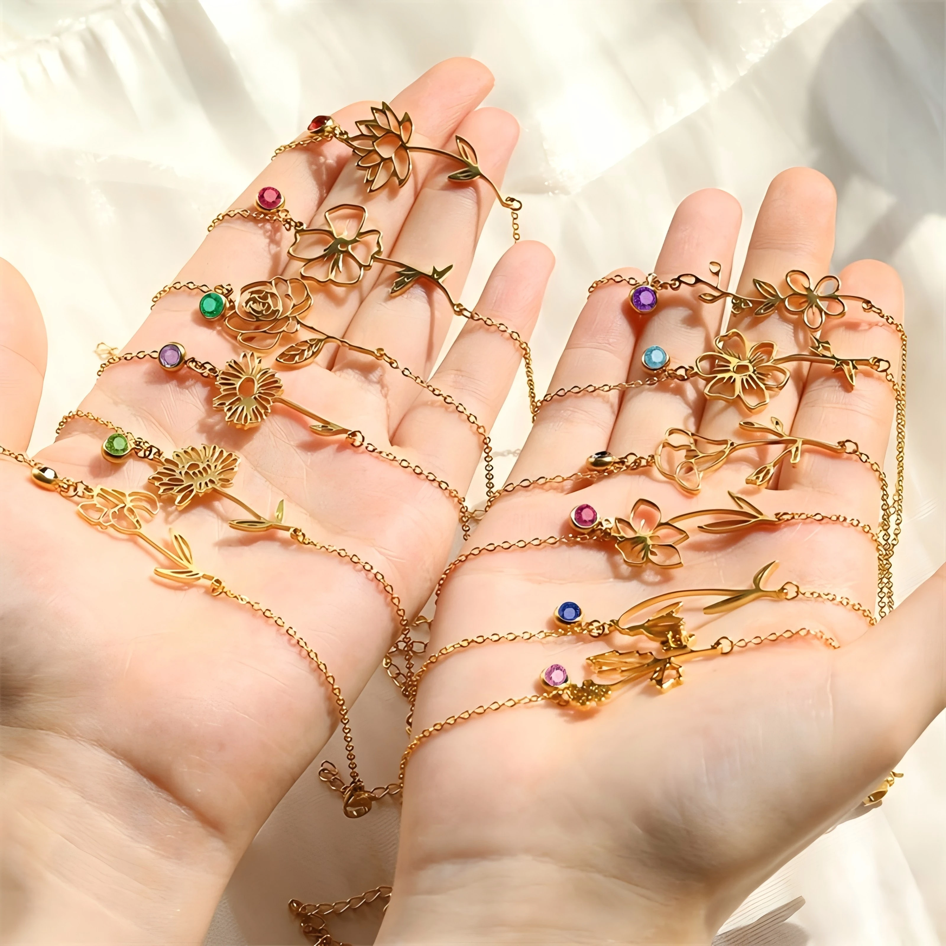 Jeshayuan Custom Flower With Birthstone Bracelet Personalized Birth Flower Bracelet For Women Personalized Bracelet Jewelry Gift
Jeshayuan Custom Flower With Birthstone Bracelet Personalized Birth Flower Bracelet For Women Personalized Bracelet Jewelry Gift