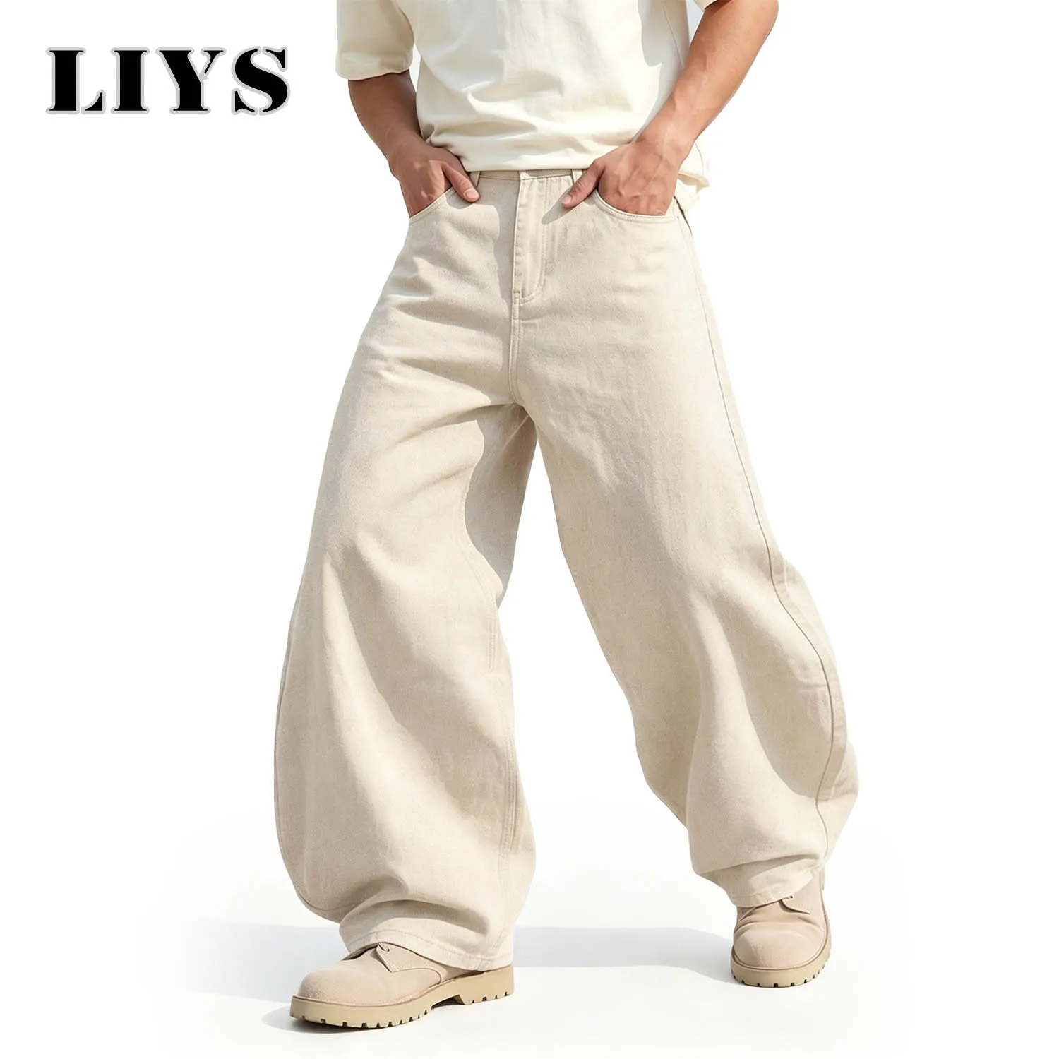 LIYS Men's American Beige Loose Wide Leg Jeans High Waisted Streetwear Hip-Hop Fashion Loose Denim Pants Y2K Retro Casual Pants
LIYS Men's American Beige Loose Wide Leg Jeans High Waisted Streetwear Hip-Hop Fashion Loose Denim Pants Y2K Retro Casual Pants