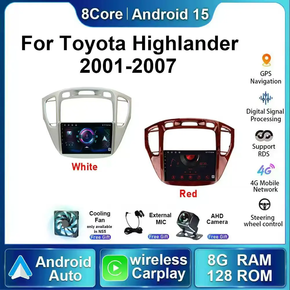 2 Din головное устройство для Toyota Highlander 1 XU20 2001-2007 Android15 авторадио мультимедийный видеоплеер навигация CarPlay стерео автомобиль
2 Din головное устройство для Toyota Highlander 1 XU20 2001-2007 Android15 авторадио мультимедийный видеоплеер навигация CarPlay стерео автомобиль