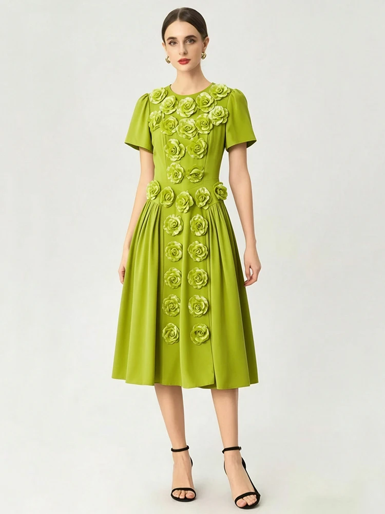 JUNLINNA Summer High Street Dress Women Runway O-Neck Short Sleeve Appliques Flower Party Holiday Midi Vestidos Slims Lady
JUNLINNA Summer High Street Dress Women Runway O-Neck Short Sleeve Appliques Flower Party Holiday Midi Vestidos Slims Lady