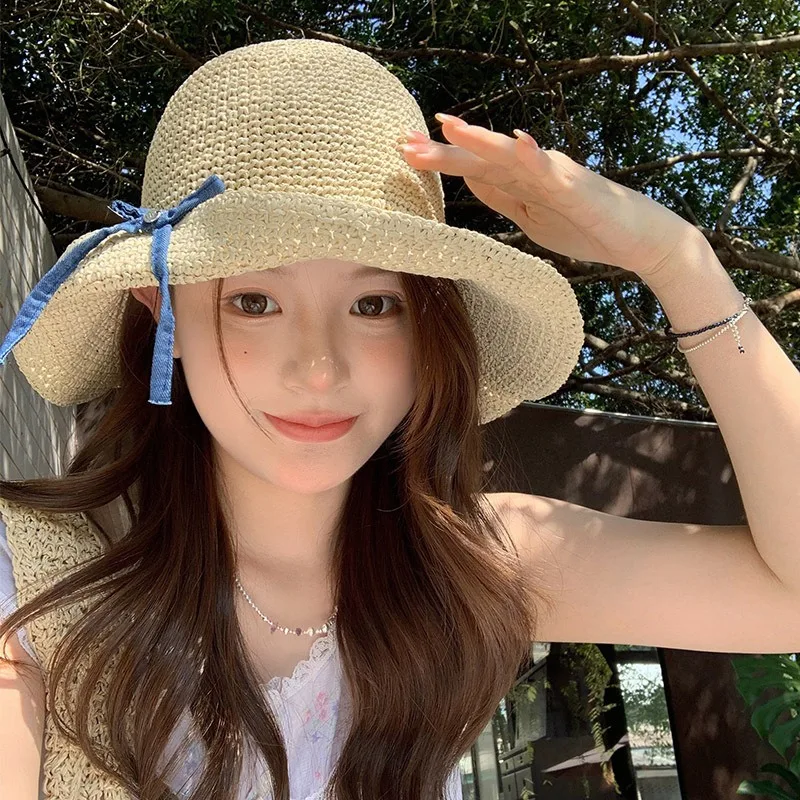 Handwoven Knot Straw Hat Women Summer Beach Vacation Big Brim Foldable Sunshade Uv Protection Hat Bow Woven Sun Hat
Handwoven Knot Straw Hat Women Summer Beach Vacation Big Brim Foldable Sunshade Uv Protection Hat Bow Woven Sun Hat