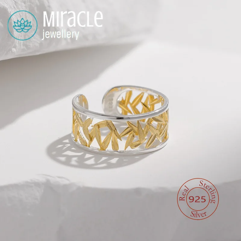 Miracle Sterling Silver 925 Original Design Hollow Bamboo Leaf Chinese Style Artistic Unisex Open Ring
Miracle Sterling Silver 925 Original Design Hollow Bamboo Leaf Chinese Style Artistic Unisex Open Ring