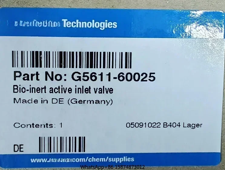 For Agilent G5611-60025 Bio-Inert Active Inlet Valve Active Inlet Valve Without Spool Original Authentic Brand New
For Agilent G5611-60025 Bio-Inert Active Inlet Valve Active Inlet Valve Without Spool Original Authentic Brand New