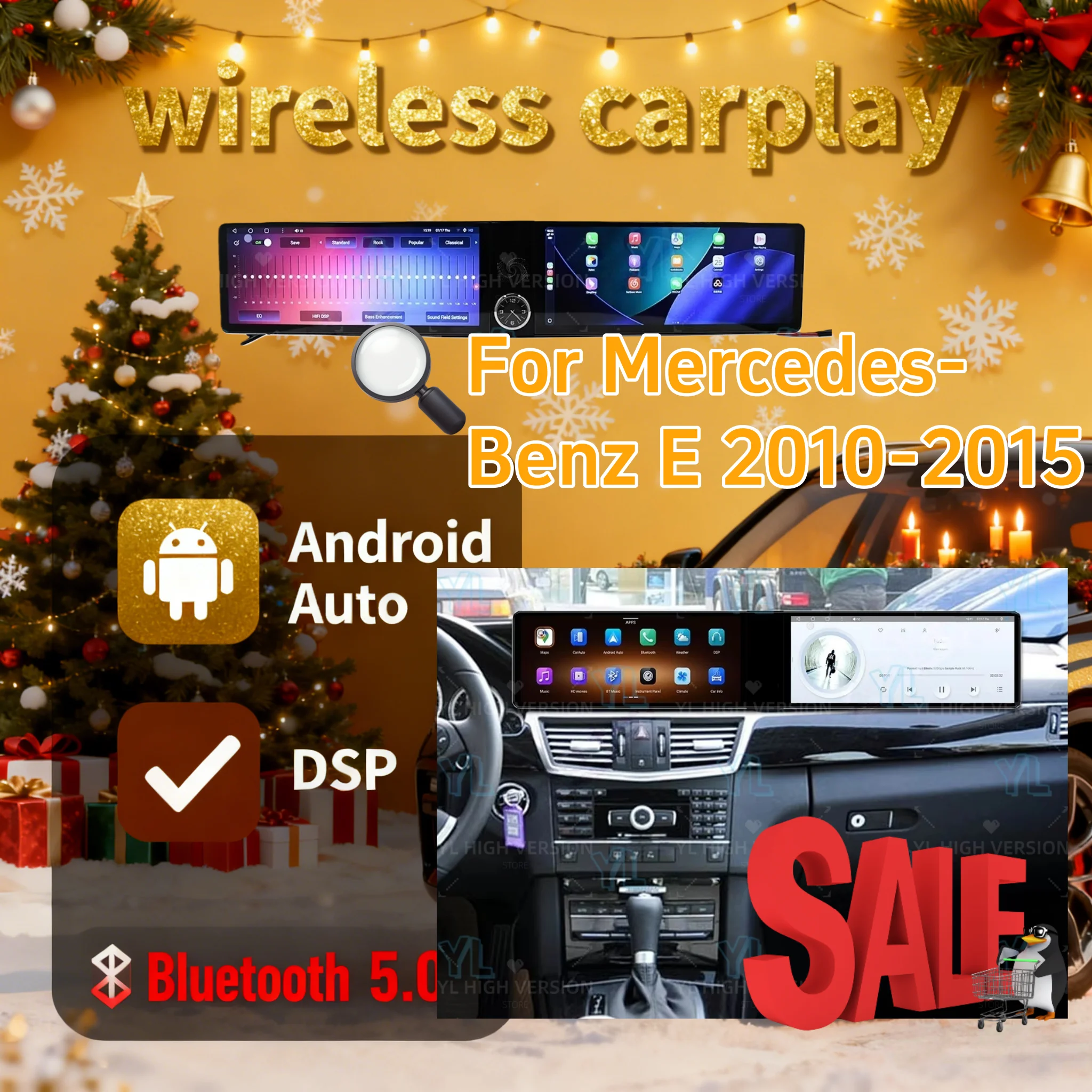 YF 12,3-дюймовый двойной HD сенсорный экран Android 13.0 CarPlay головное устройство для Mercedes-Benz E-Class W212/S212 2010-2015 - GPS-навигация 4G
YF 12,3-дюймовый двойной HD сенсорный экран Android 13.0 CarPlay головное устройство для Mercedes-Benz E-Class W212/S212 2010-2015 - GPS-навигация 4G