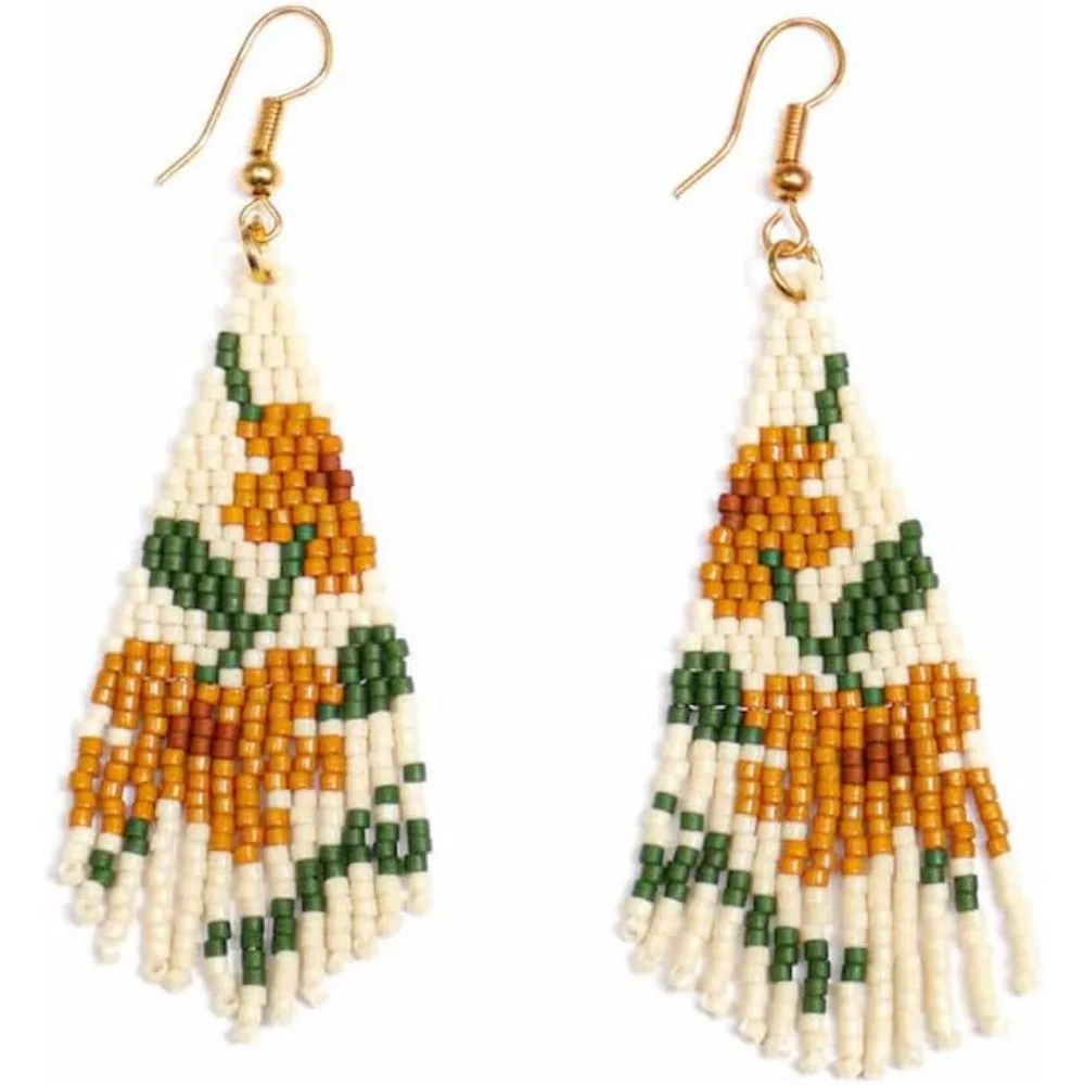Handmade Floral Fringe Seed Bead Dangle Earrings Lightweight Hypoallergenic Stainless Steel Jewelry
Handmade Floral Fringe Seed Bead Dangle Earrings Lightweight Hypoallergenic Stainless Steel Jewelry