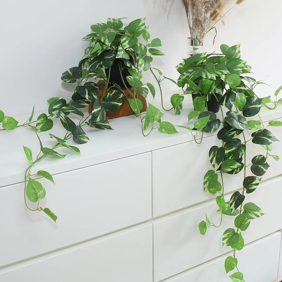Fake Pothos Hanging Plants 33 Set of 2 Artificial Silk Ivy Vines with Pots, Realistic Faux Greenery for Indoor Home Decor, Low M
Fake Pothos Hanging Plants 33 Set of 2 Artificial Silk Ivy Vines with Pots, Realistic Faux Greenery for Indoor Home Decor, Low M