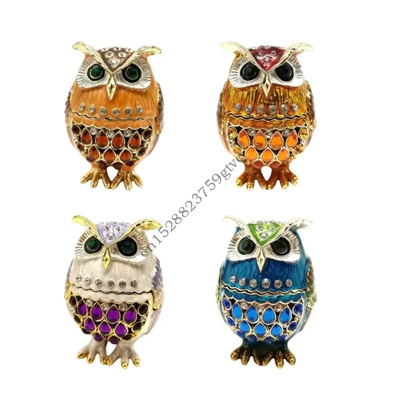 D0UF Owl Shaped Jewelry Box Rhinestones Decorations Organized Storage Space
D0UF Owl Shaped Jewelry Box Rhinestones Decorations Organized Storage Space
