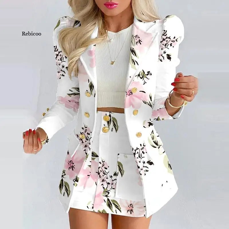 Fashion Slim Short Mini Dress Two Piece Suit Casual Printed Suit Collar Cardigan Jacket Skirts Set Elegant Office Ladies Clothes
Fashion Slim Short Mini Dress Two Piece Suit Casual Printed Suit Collar Cardigan Jacket Skirts Set Elegant Office Ladies Clothes