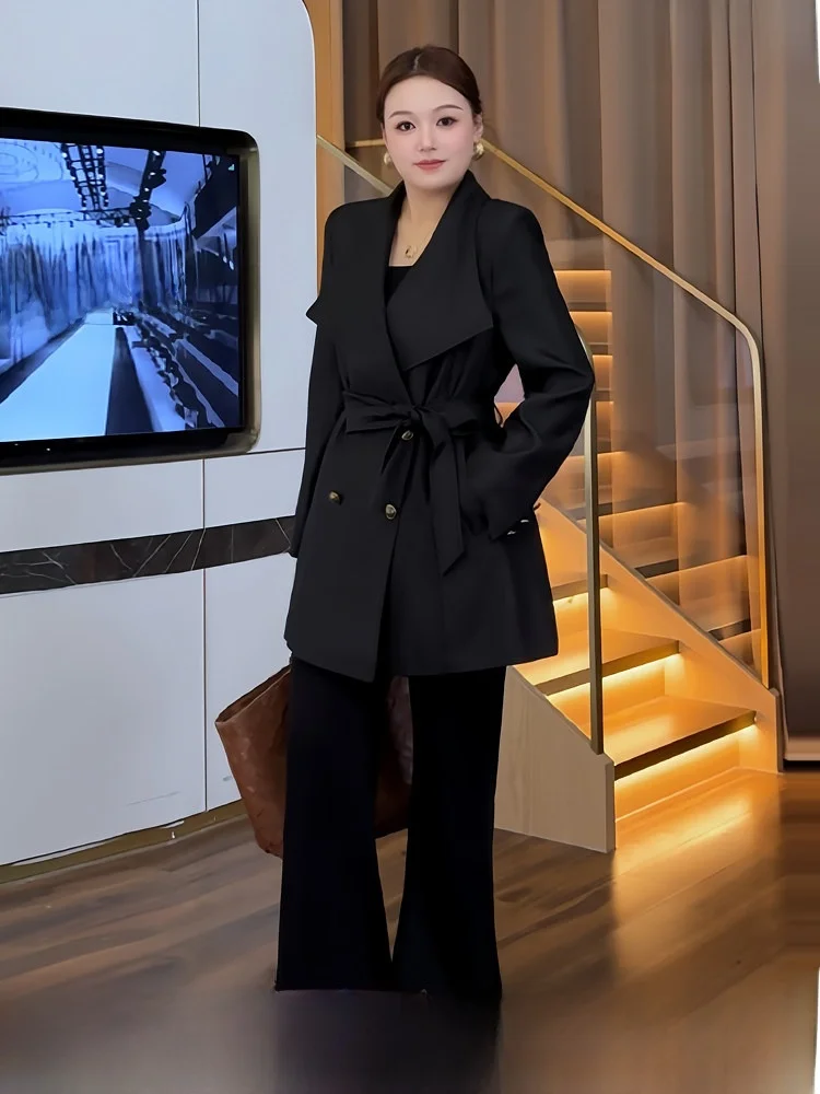 Женский плащ-ветровка большого размера с высокой талией, воротником и средней длиной, класса люкс, для весенней моды
Женский плащ-ветровка большого размера с высокой талией, воротником и средней длиной, класса люкс, для весенней моды