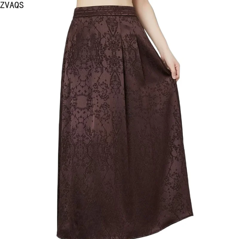 ZVAQS100% Mulberry Silk Women's Skirts Premium Jacquard Skirt High Waist Skirt Elegant Mid-length Swing Skirt for Women Юбка
ZVAQS100% Mulberry Silk Women's Skirts Premium Jacquard Skirt High Waist Skirt Elegant Mid-length Swing Skirt for Women Юбка