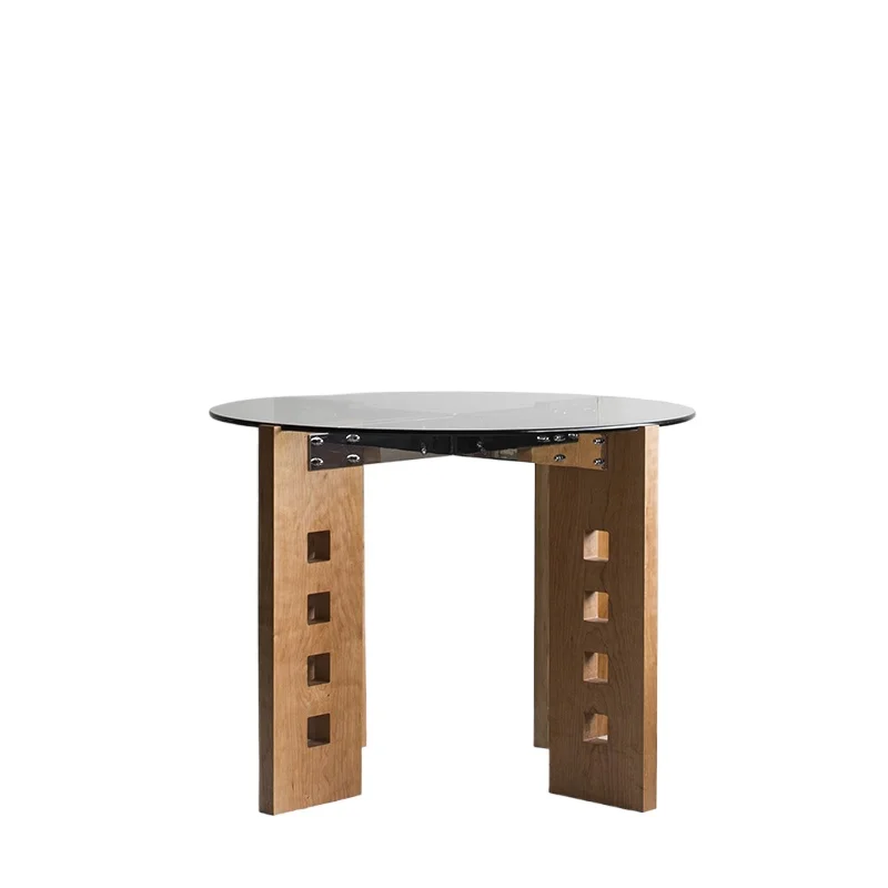 Round glass solid wood dining table 1.2 meters Nordic Nordic Nordic black wabi sabi
Round glass solid wood dining table 1.2 meters Nordic Nordic Nordic black wabi sabi
