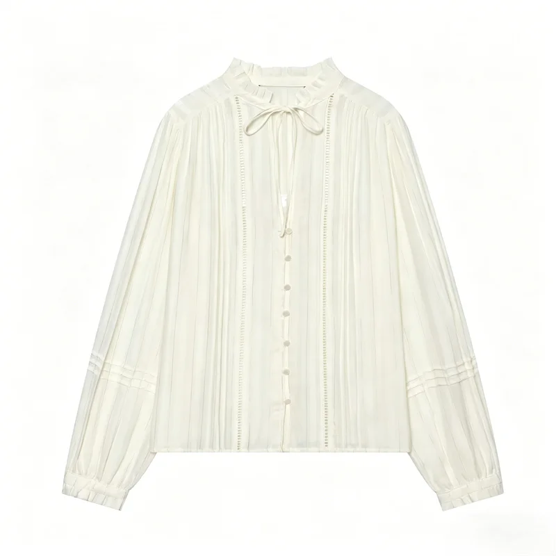Women's Shirt 2026 Summer New White Long-Sleeve Romantic Style Vertical Lace Loose Shirt Fashionable and Unique
Women's Shirt 2026 Summer New White Long-Sleeve Romantic Style Vertical Lace Loose Shirt Fashionable and Unique